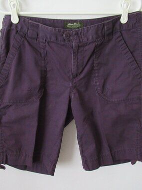Eddie Bauer purple 100% cotton mid rise shorts 9-1/2" inseam *Sz 10*